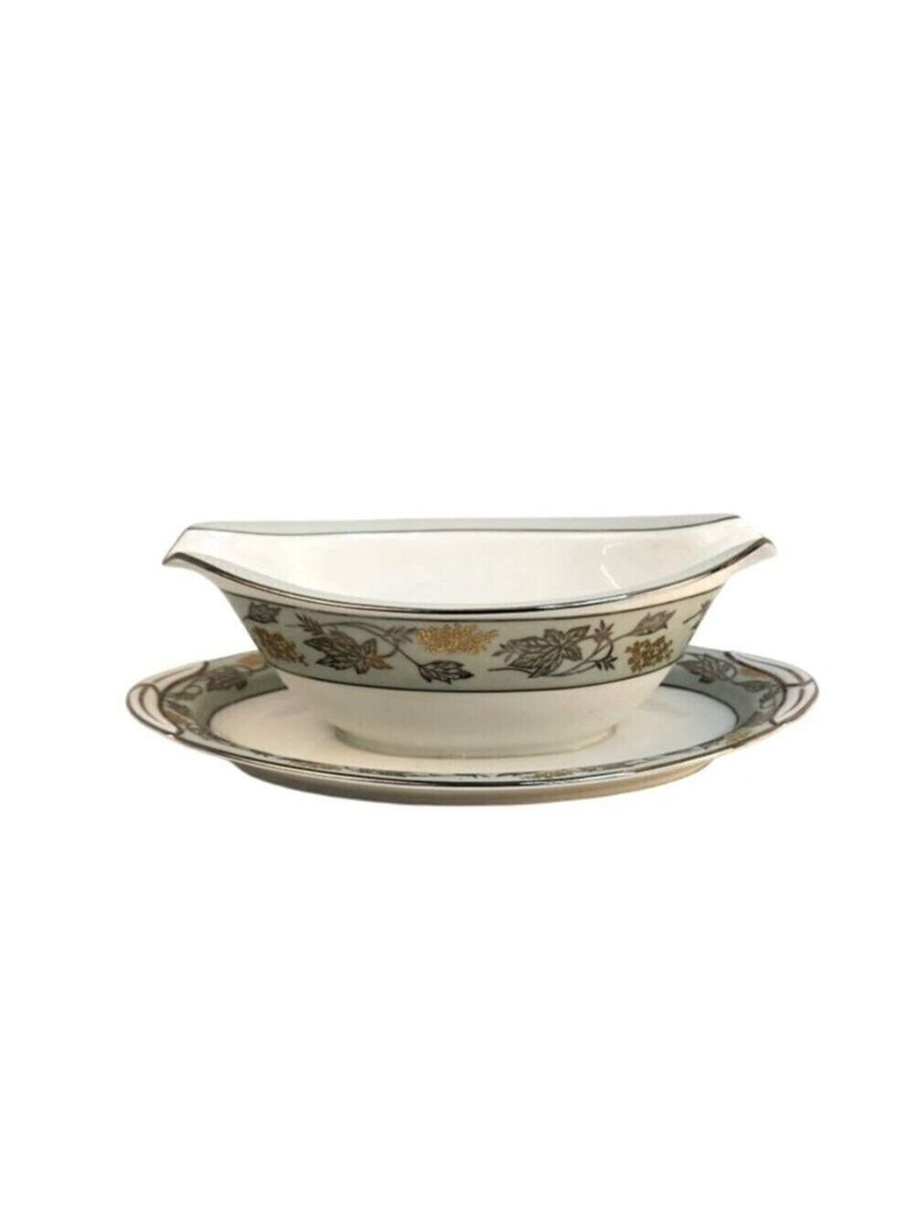 Noritake China Gravy Boat Saucer 5487 Japan 9x6